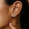 Turtle Shape Studs with Blue Topaz Gemstone