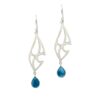 Silver drop earrings with larimar gemstone