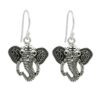 925 silver plated brass elephant earrings, boho tribal style