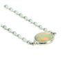 Oval Natural Ethiopian Opal gemstone necklace with silver chain