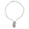 Freshwater Pearl necklace with feather pendant