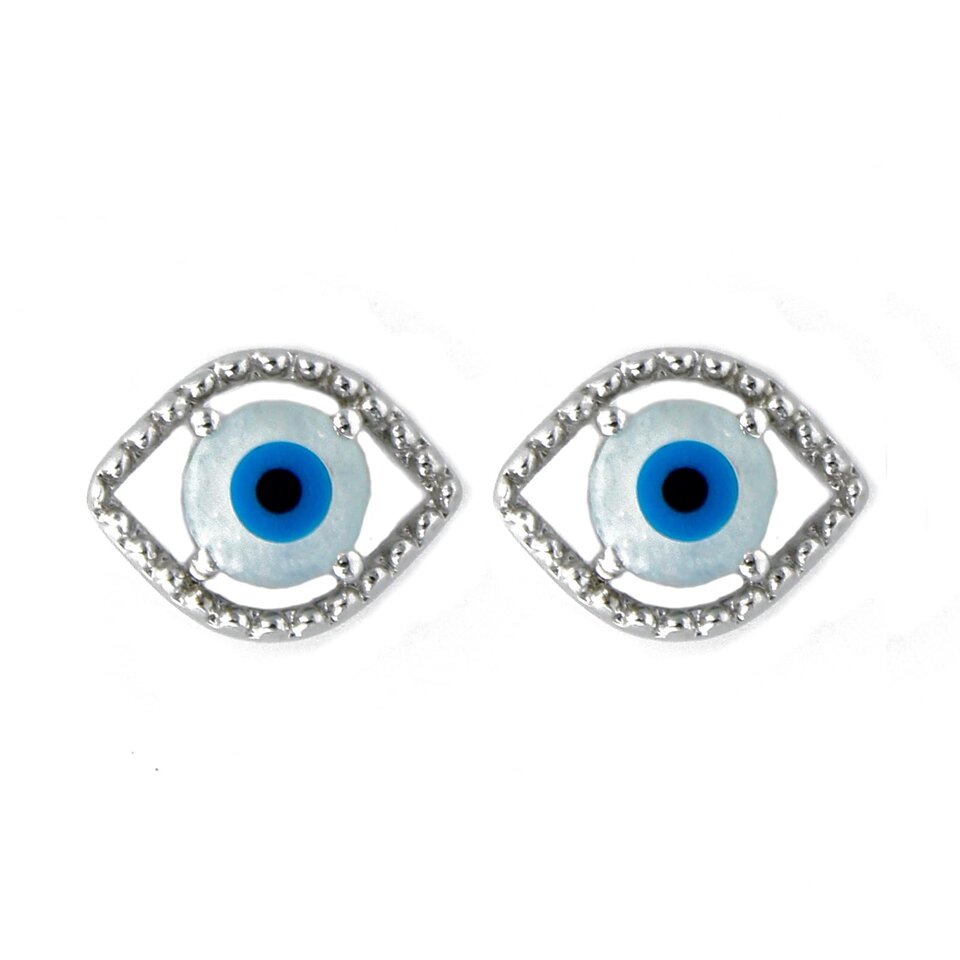 925 Sterling Silver evil eye stud earrings