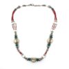 Tribal necklace with bone beads and silver-tone accents