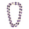 Gold-plated necklace with carved Purple Amethyst leaves