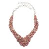 Chunky silver necklace featuring polished pink Rhodochrosite gemstones