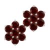 925 Sterling Silver garnet flower stud earrings