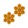 925 Sterling Silver citrine floral stud earrings