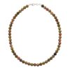 Round bead necklace made of multicolor Jasper gemstones