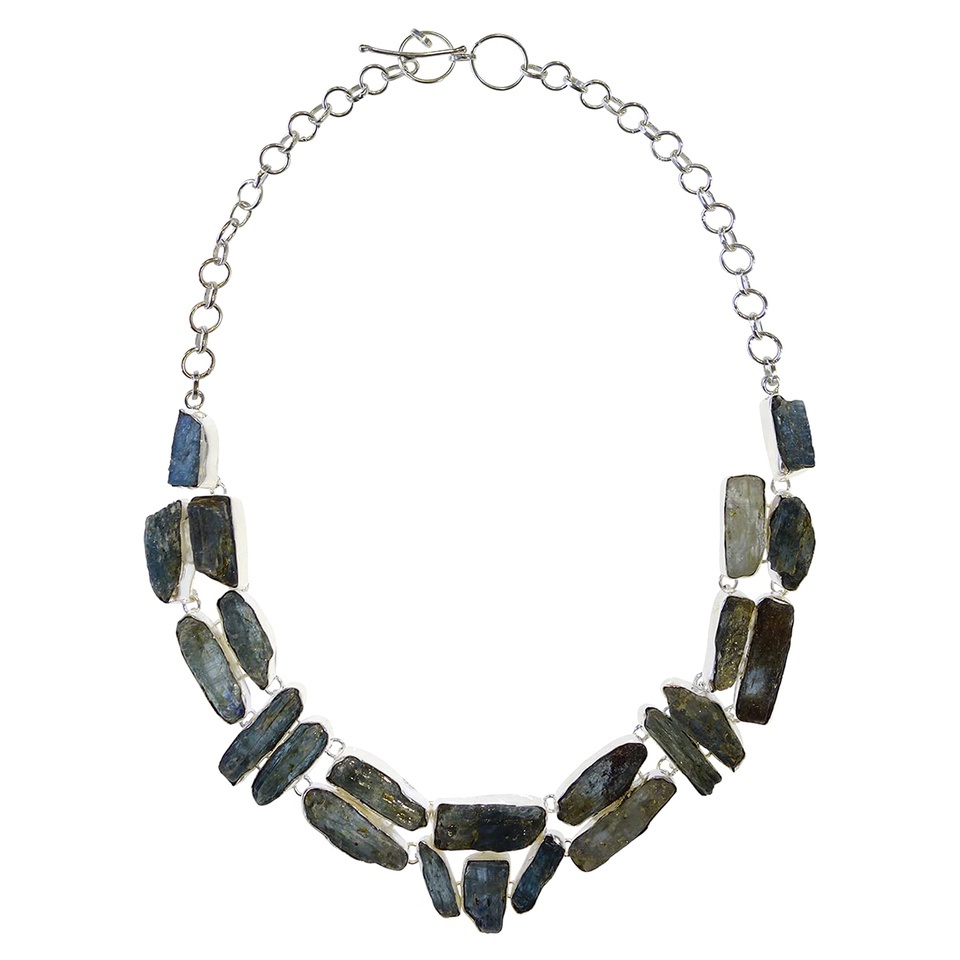 Chunky raw Kyanite gemstone necklace