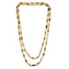 Gold-plated long chain necklace with multicolor Tourmaline gemstones.