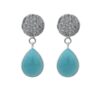 Silver drop earrings with teardrop larimar gemstones