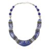 Handcrafted statement necklace with Lapis Lazuli inlay