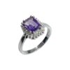 Ring for Women Purple Amethyst Gemstone