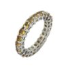 Sterling silver eternity ring with round-cut Citrine gemstones in prong setting