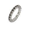 Sterling silver eternity ring with round-cut Smoky Topaz gemstones in prong setting