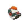 Tibetan statement ring with amber, coral, and turquoise gemstones