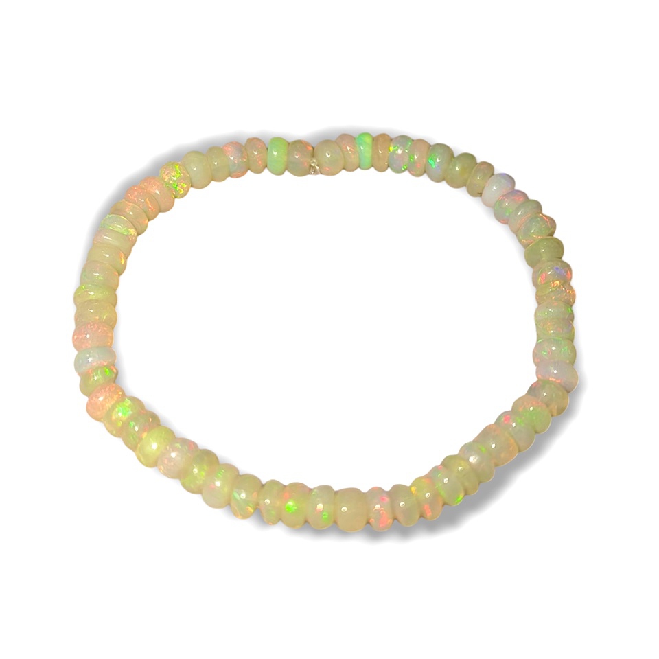 Ethiopian opal beaded stretch bracelet