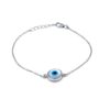 Blue evil eye 925 sterling silver chain bracelet for women