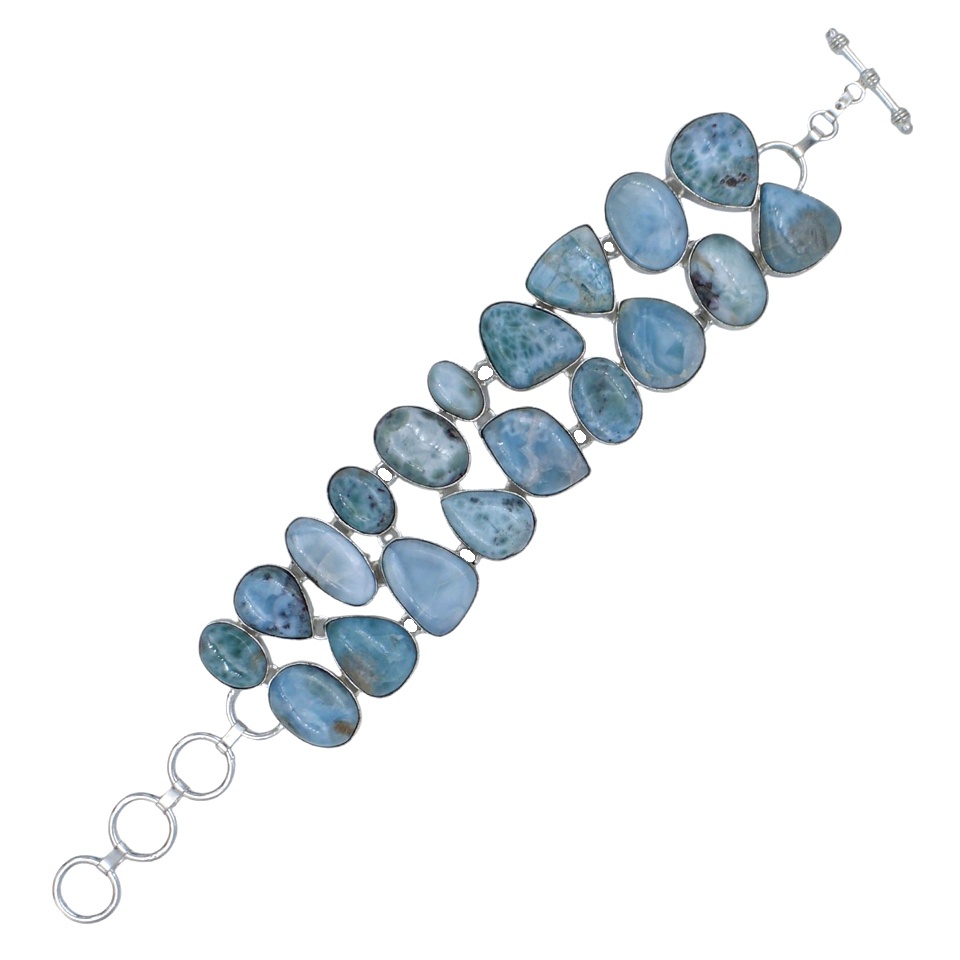 Larimar 925 sterling silver bracelet for women