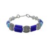 Blue beaded bracelet with silver accents