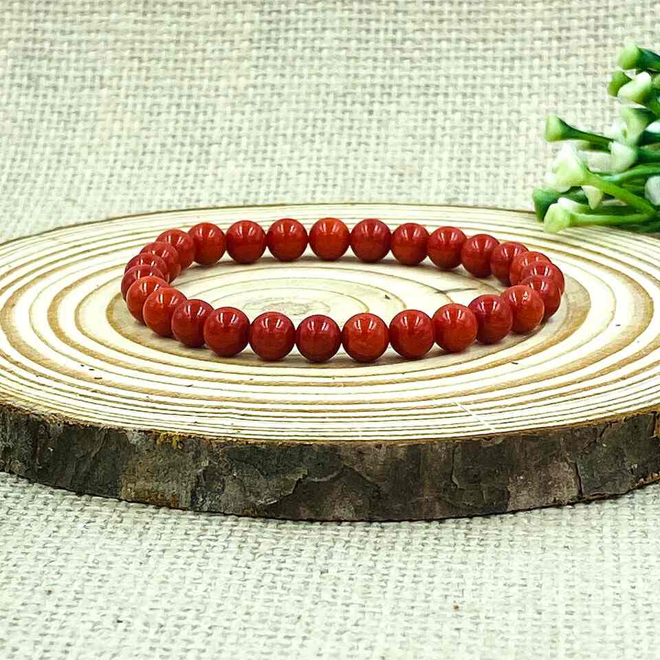 Healing bracelets for depression with natural coral gemstones.