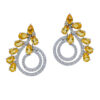 Silver spiral earrings with citrine gemstones.