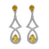 Silver drop earrings with citrine gemstones.