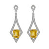 Silver drop earrings with citrine gemstones.
