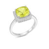 Lemon Quartz Statement Ring for Women 925 Sterling Silver