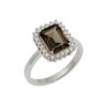 Smoky Topaz Halo Statement Ring in 925 Sterling Silver Timeless Fashion Jewelry