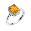 Citrine Statement Ring for Women 925 Sterling Silver