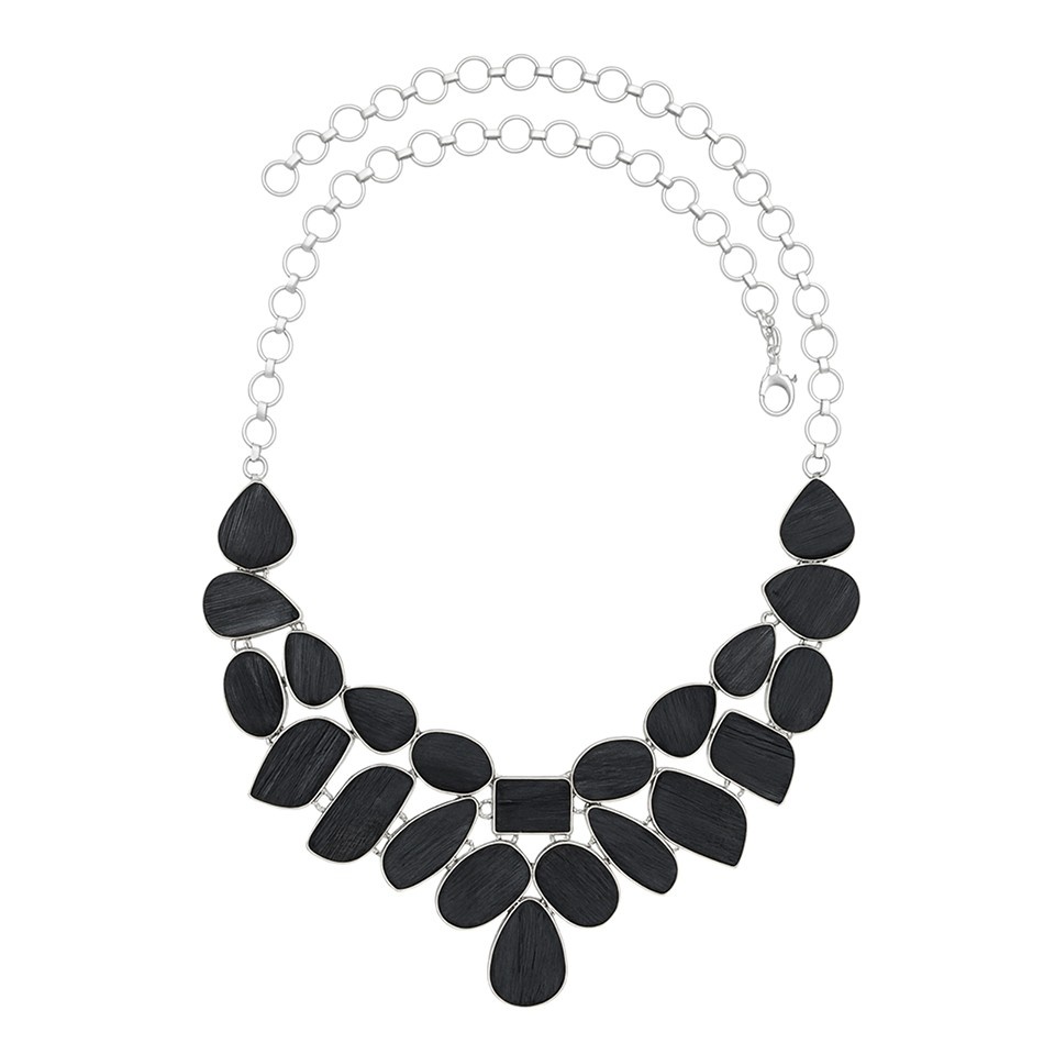 Bold Black Tourmaline Choker Necklace Adjustable Women’s Collar Handcrafted Sculptural Gemstone Design