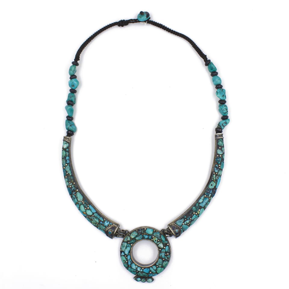 Natural Stone Ethnic Bohemian Necklace Handmade Artisan Jewelry