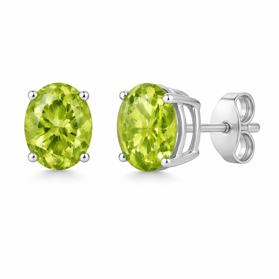 Classic Peridot Solitaire Stud Earrings for Everyday Wear