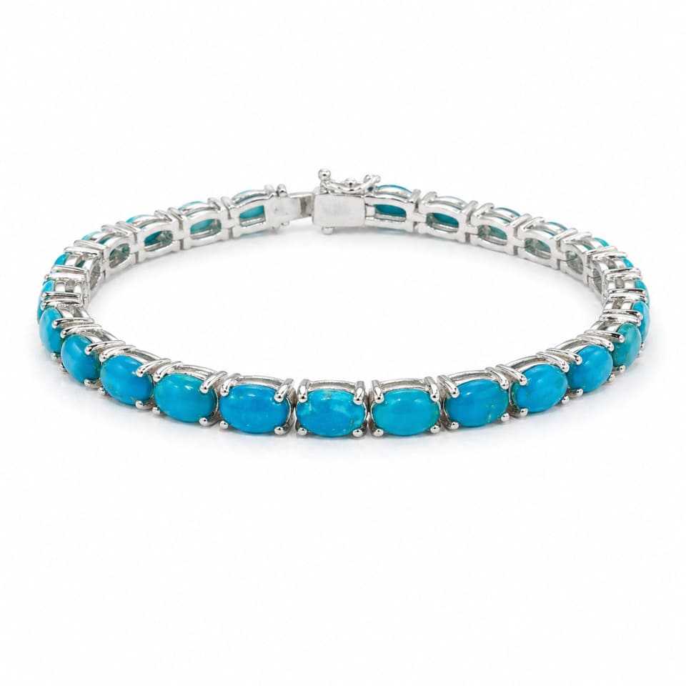 Boho Turquoise Bracelet Handmade Dainty Stackable Link Jewelry