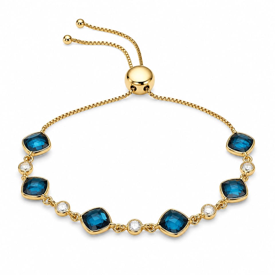 Gold Minimal Gemstone Bracelet Handmade Lightweight Adjustable Bolo Jewelry